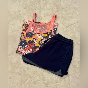John Galt Dark Navy Shorts with floral tank